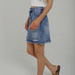 Maddie Distressed Denim Skirt In Mid Wash - The Walk in Wardrobe