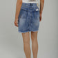 Maddie Distressed Denim Skirt In Mid Wash - The Walk in Wardrobe