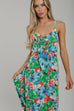 Maddie Tie Front Maxi Dress In Green Floral - The Walk in Wardrobe