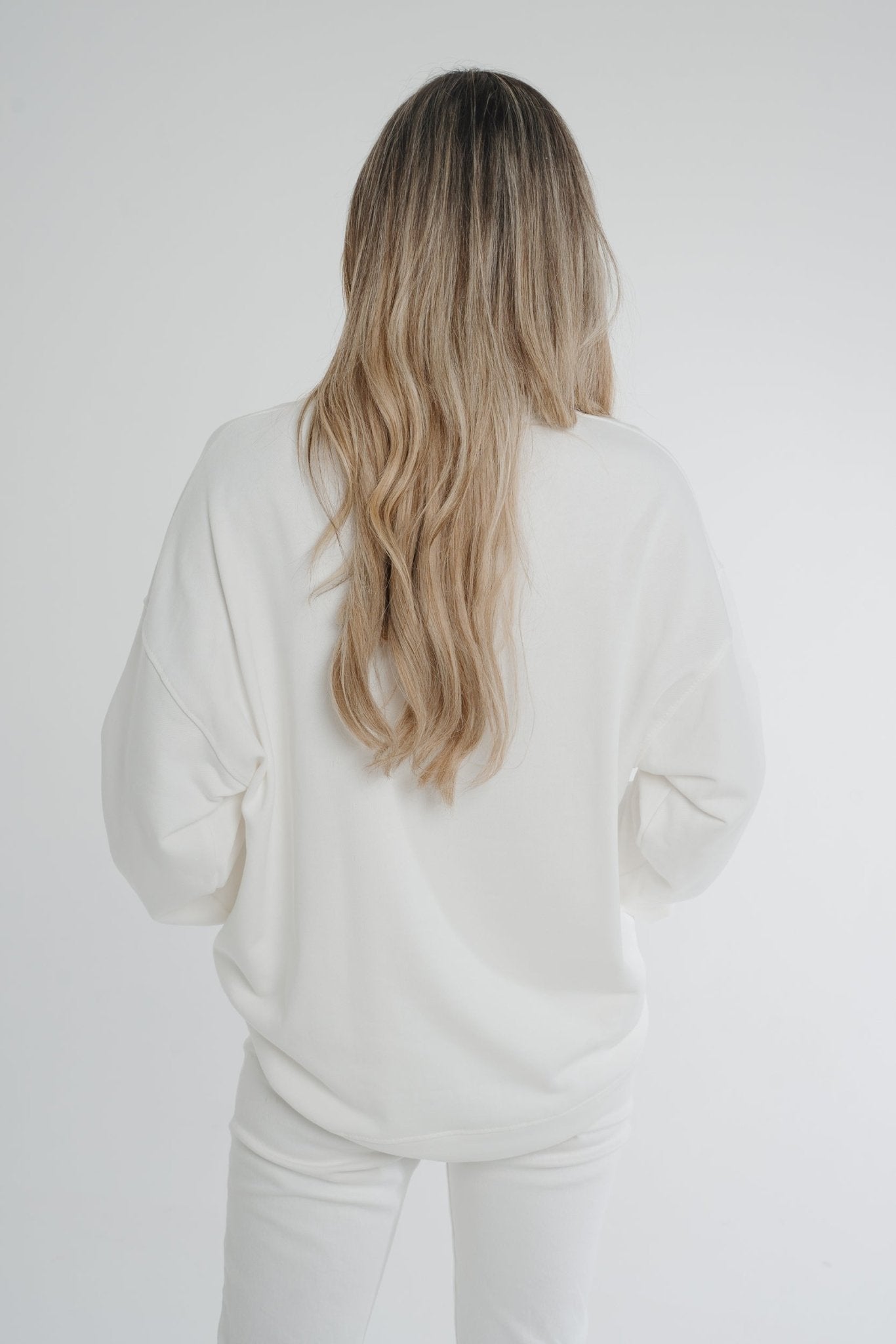 Melanie Leopard Print Sweatshirt In White - The Walk in Wardrobe