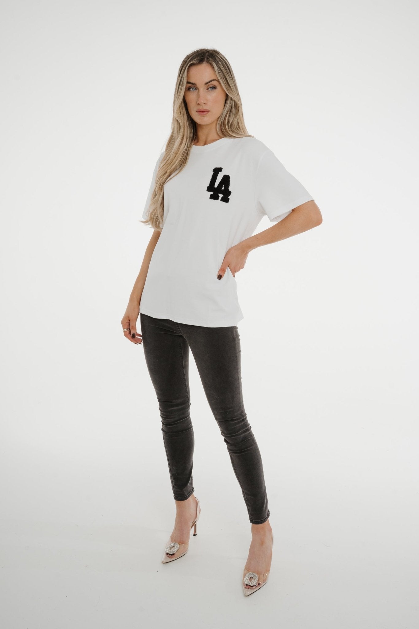 Millie LA Slogan T-Shirt In Black - The Walk in Wardrobe
