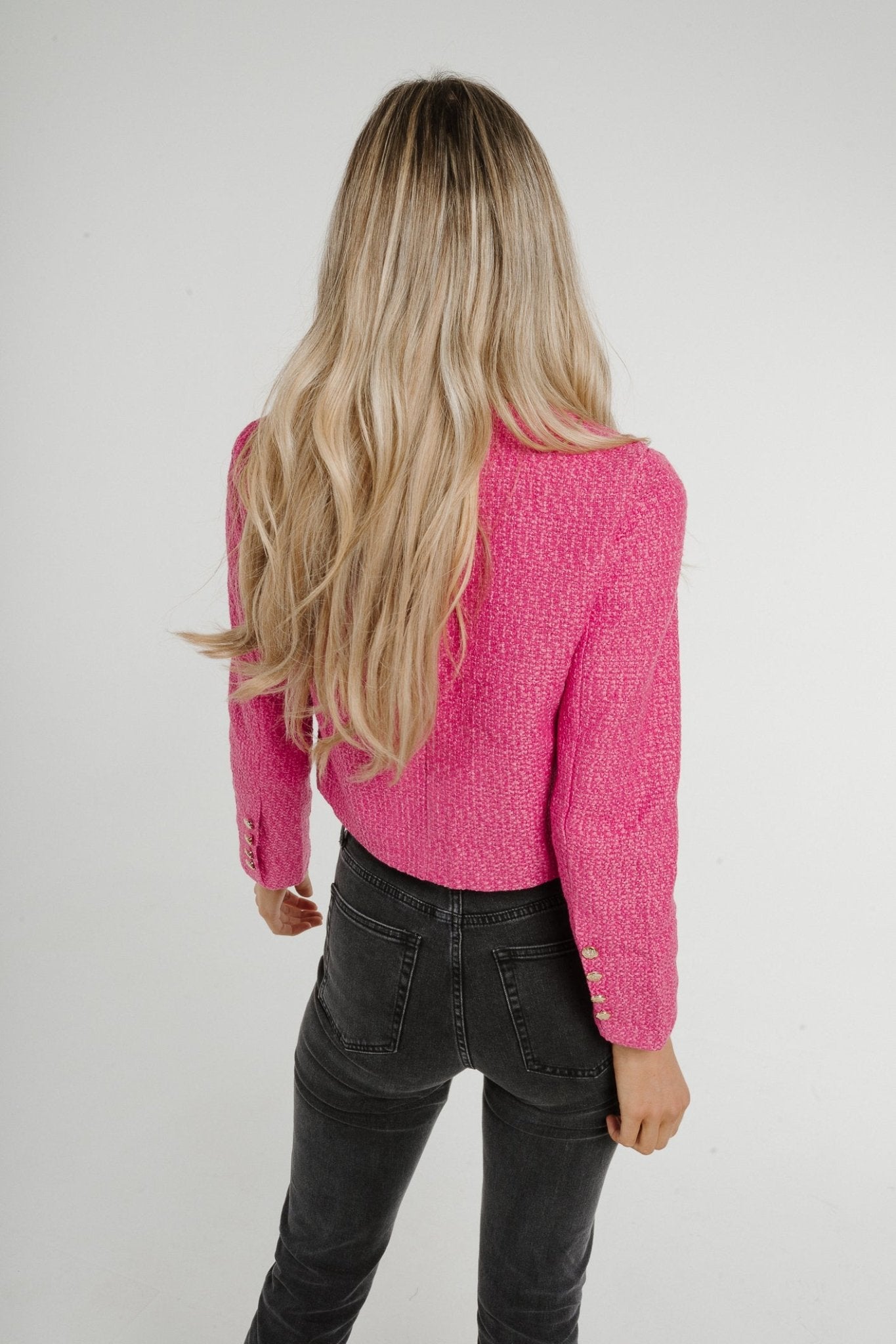 Millie Tweed Jacket In Pink - The Walk in Wardrobe