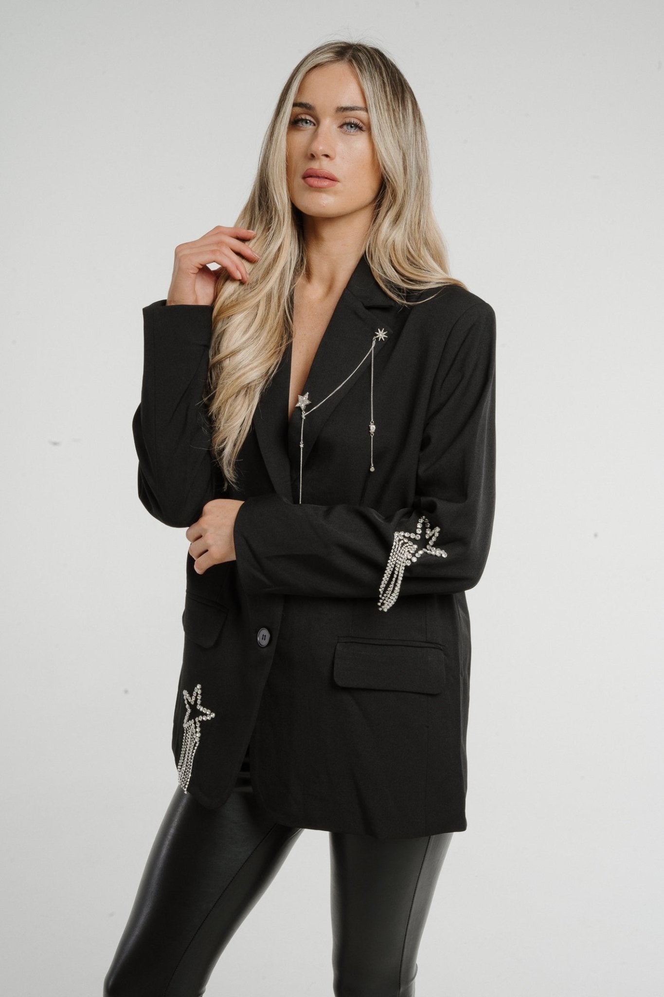 Paige Embellished Blazer In Black - The Walk in Wardrobe