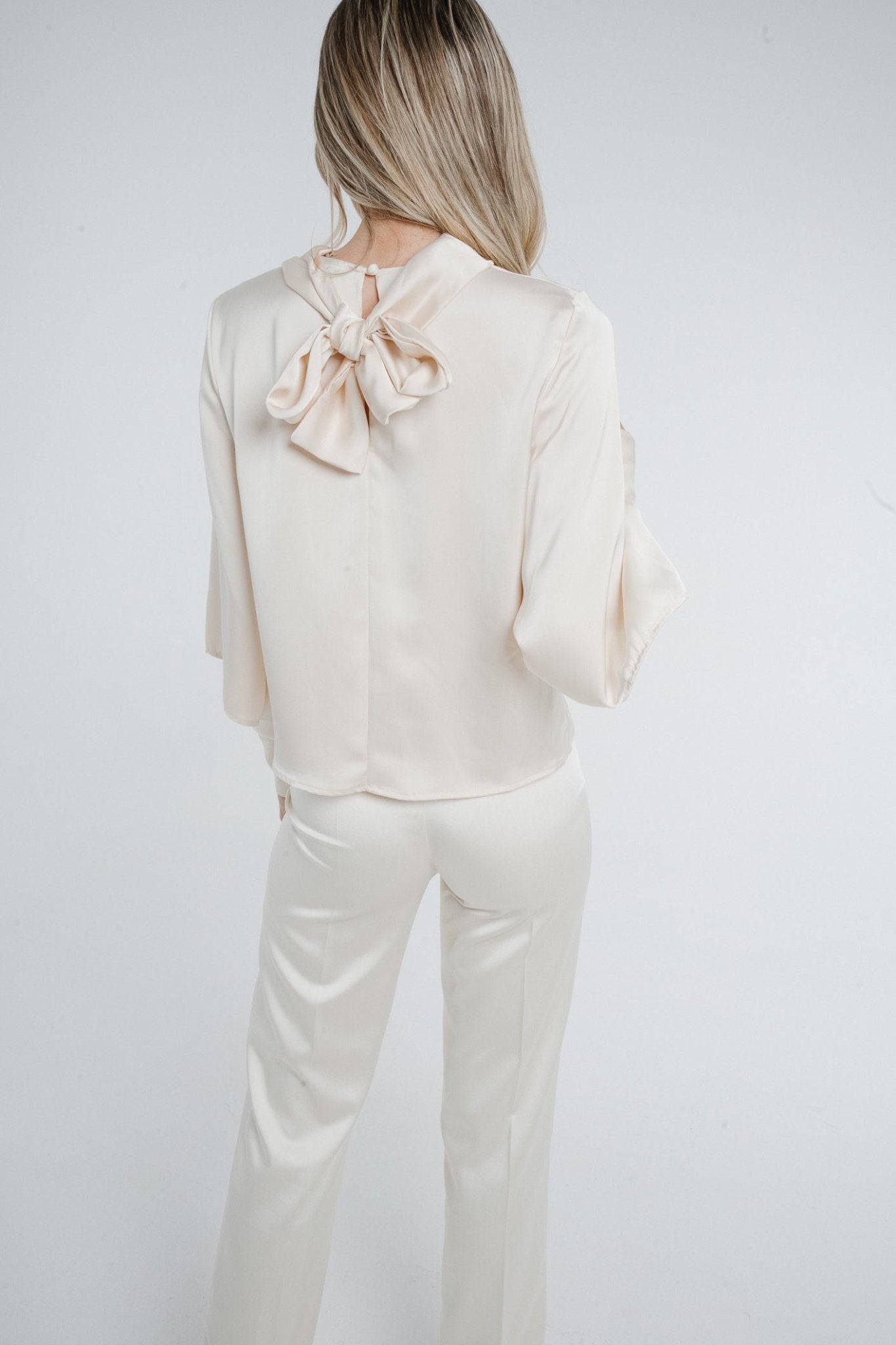 Pia Split Sleeve Blouse In Cream - The Walk in Wardrobe