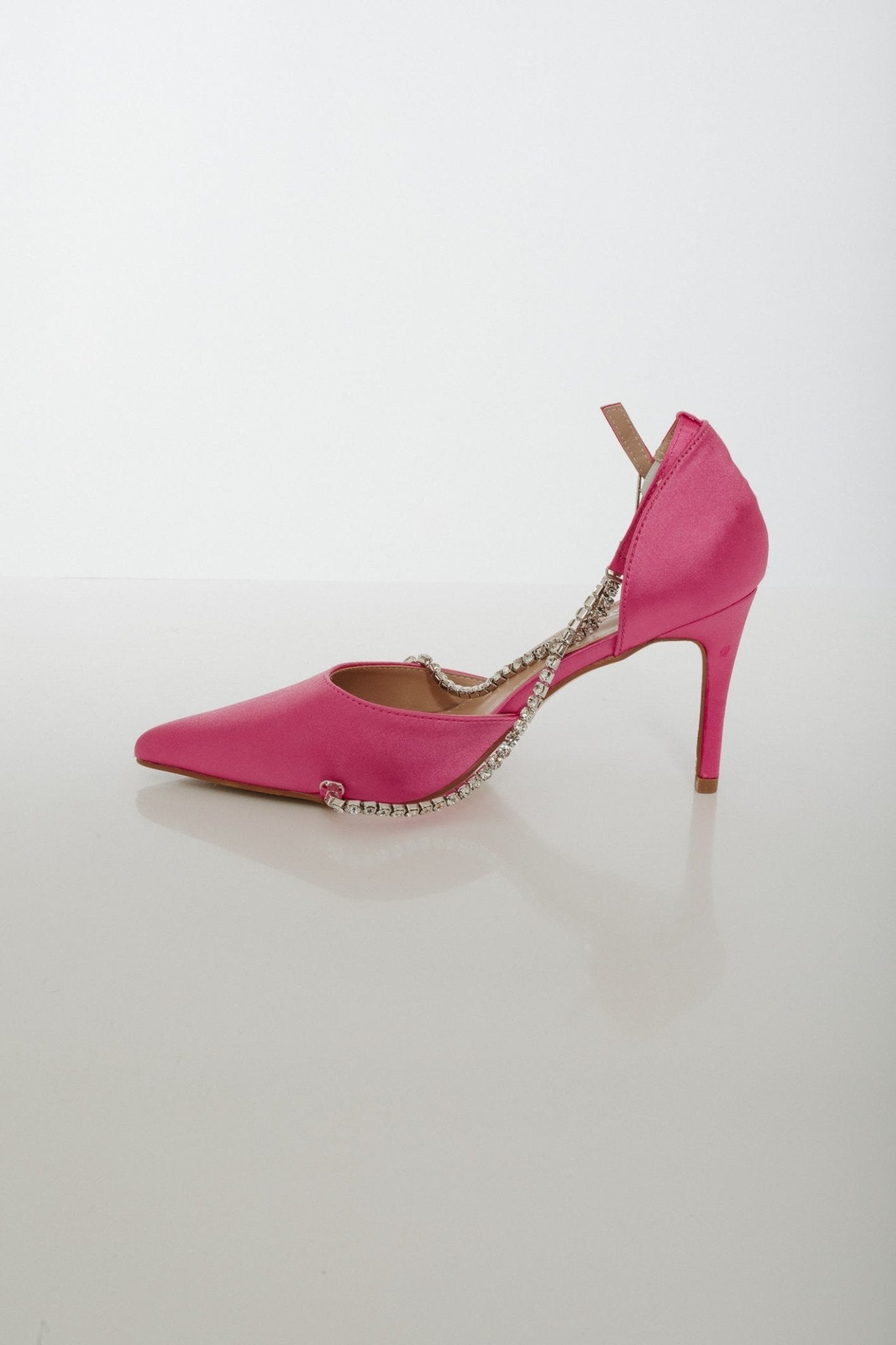 Polly Diamanté Heels In Pink - The Walk in Wardrobe