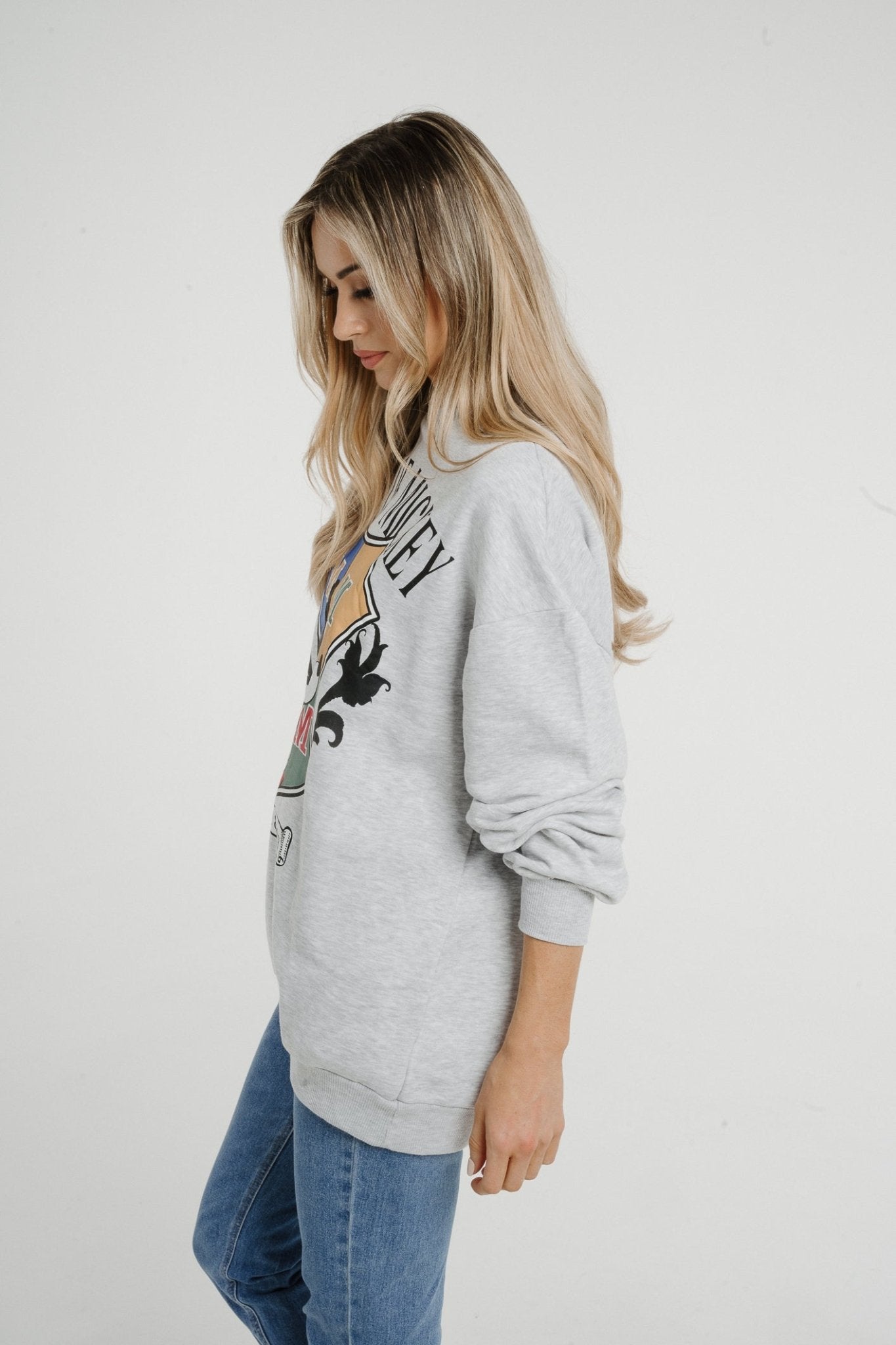 Polly Graphic Sweatshirt In Grey - The Walk in Wardrobe