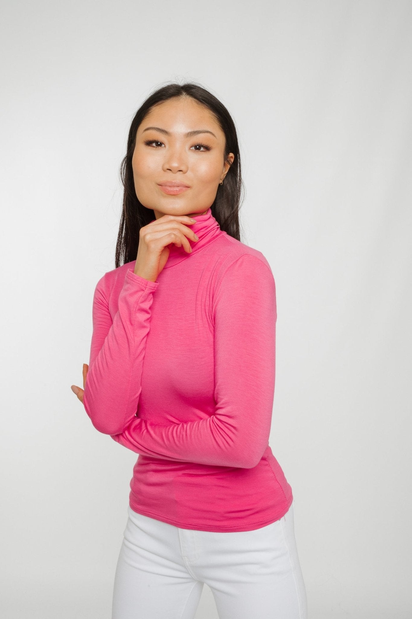 Polly Polo Neck Top In Pink - The Walk in Wardrobe