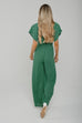 Polly Printed Jumpsuit In Green & Navy - The Walk in Wardrobe