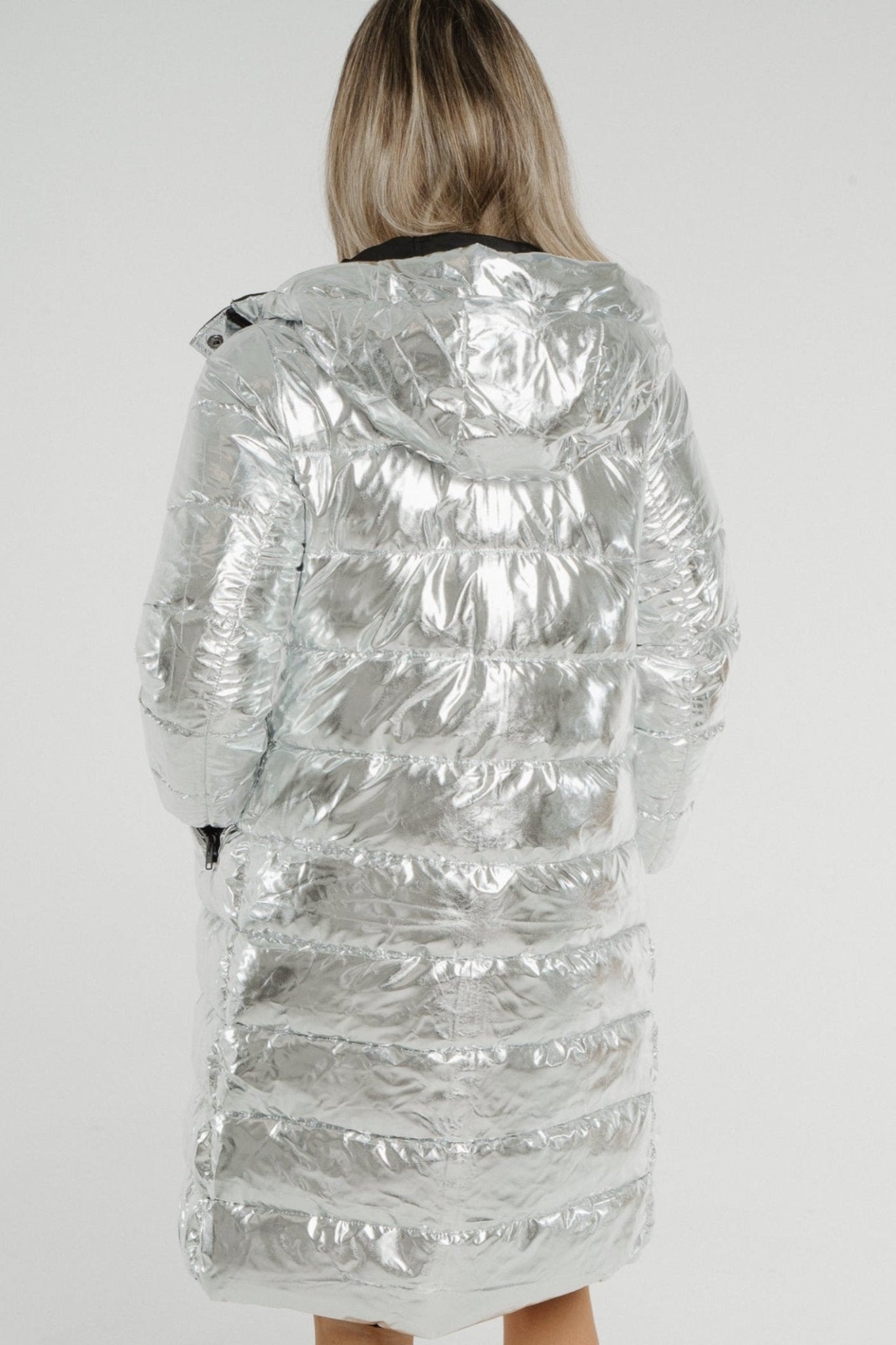 Polly Reversible Puffa Coat In Silver - The Walk in Wardrobe