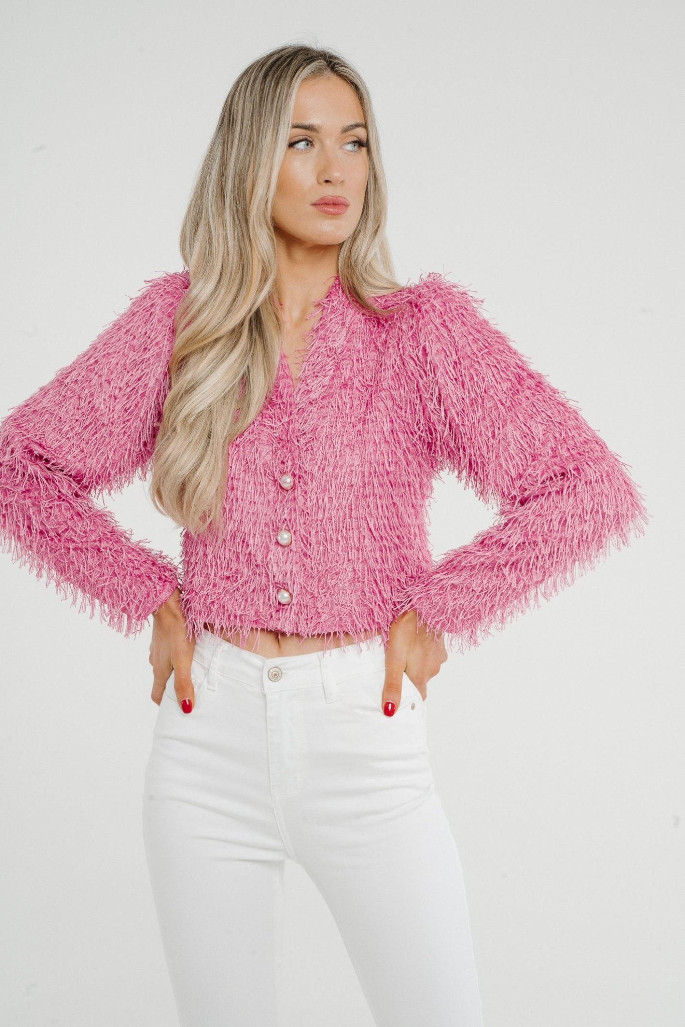Polly Textured Jacket In Pink - The Walk in Wardrobe