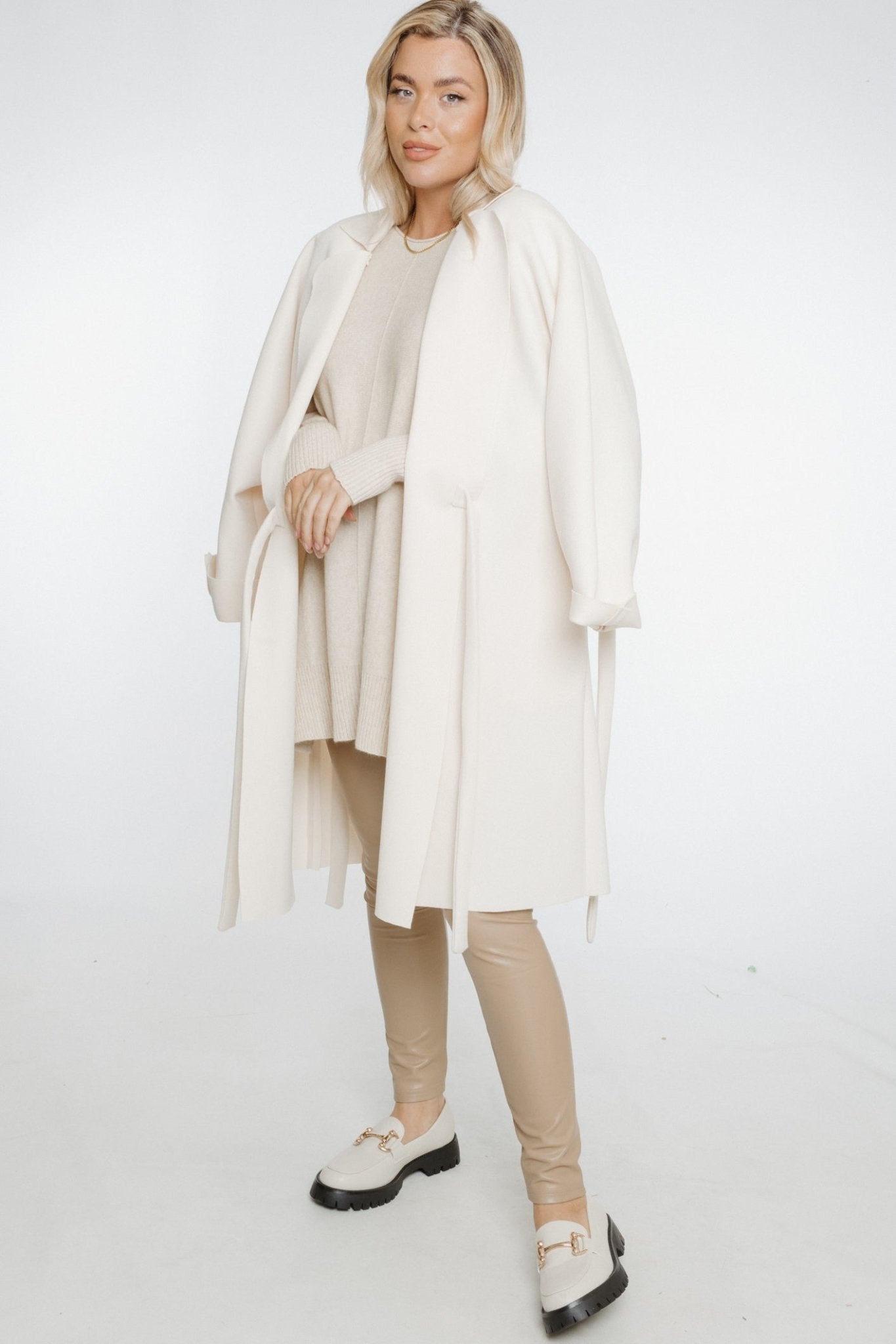 Belted Shawl Collar Coat - Willow Jane