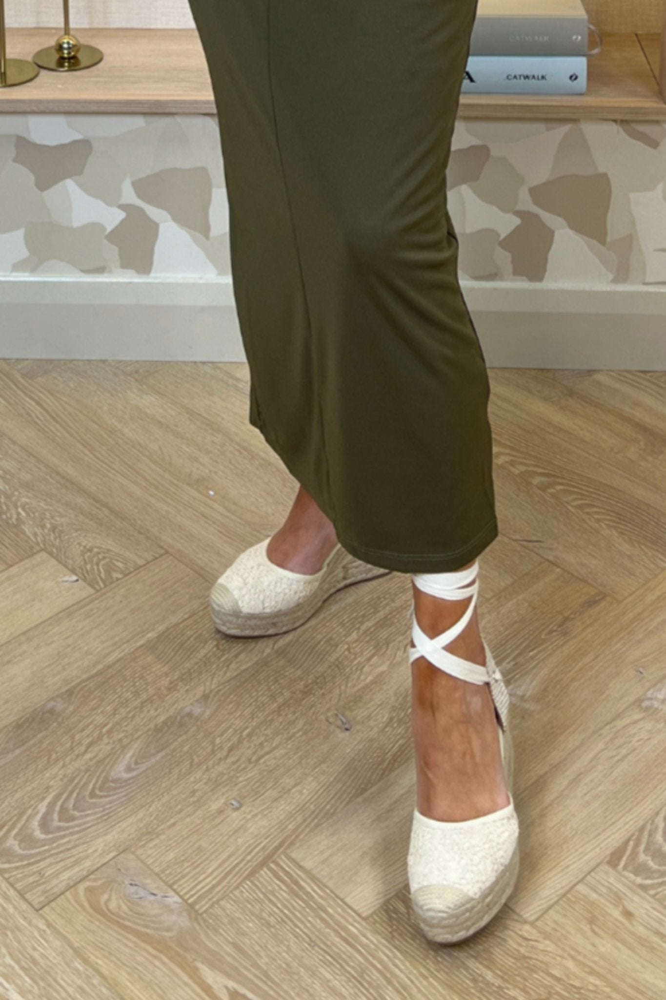 Sadie Crochet Detail Heel In Beige - The Walk in Wardrobe