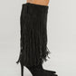 Sadie Fringed Boot In Black - The Walk in Wardrobe
