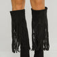 Sadie Fringed Boot In Black - The Walk in Wardrobe