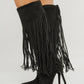 Sadie Fringed Boot In Black - The Walk in Wardrobe