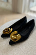 Sadie Gold Detail Shoe In Black - The Walk in Wardrobe
