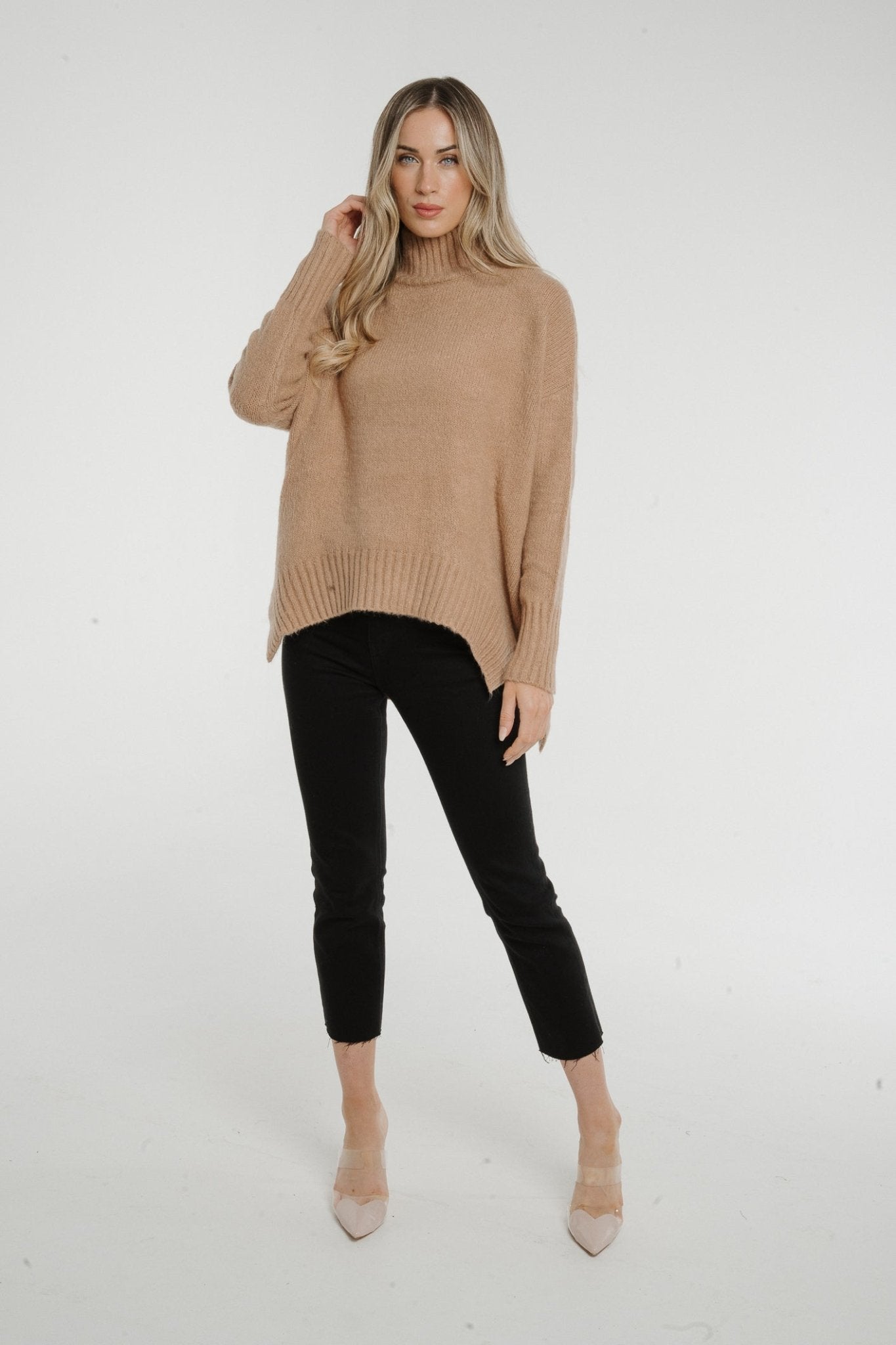 Camel best sale longline jumper