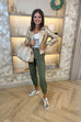 Samantha Cuffed Cargo Trousers In Khaki - The Walk in Wardrobe