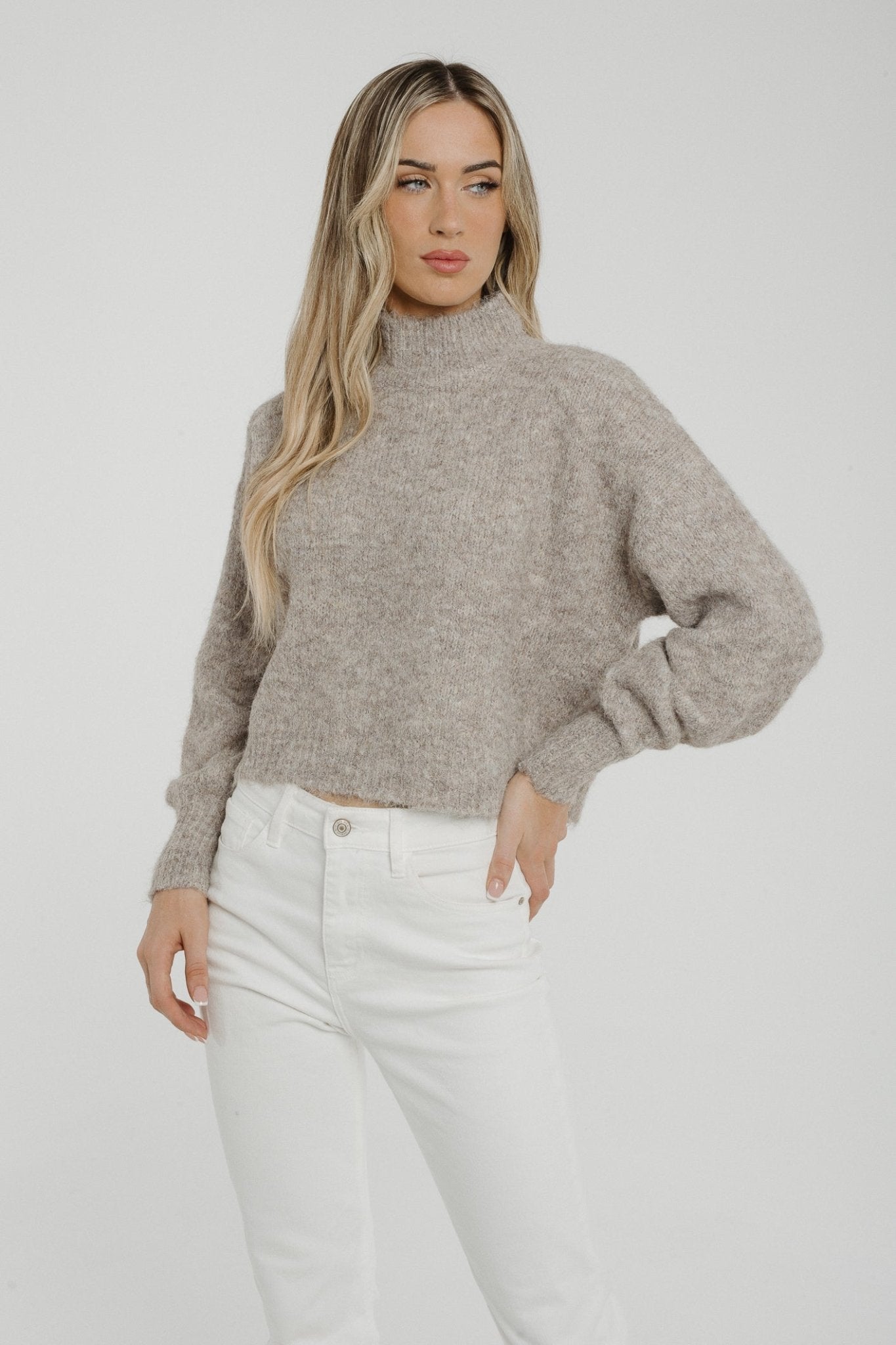 Sarah Round Neck Chunky Knit In Oatmeal - The Walk in Wardrobe