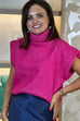 Sarah Sleeveless Shoulder Pad Knit In Pink - The Walk in Wardrobe