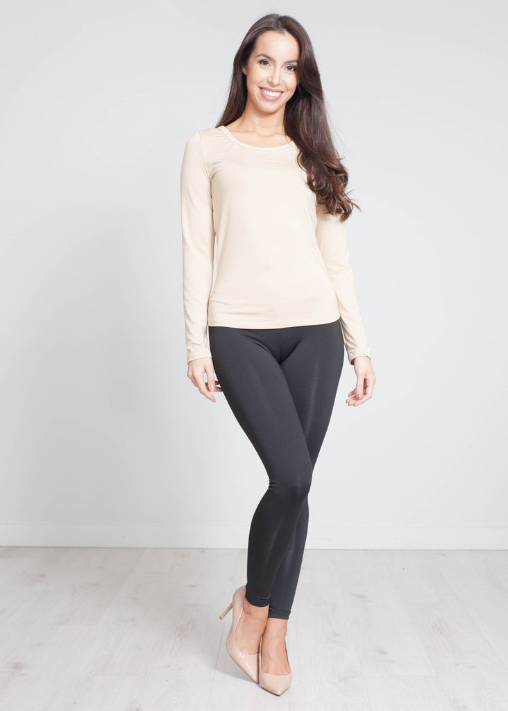 Scarlet Chain Neck Top In Beige – The Walk in Wardrobe