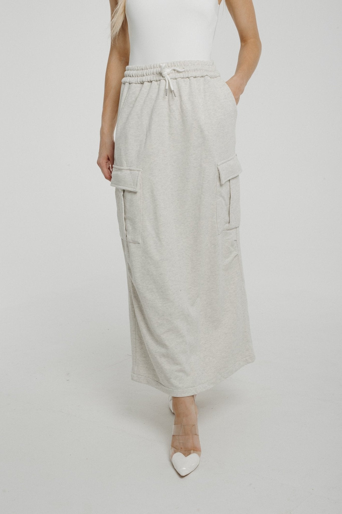 Summer Jersey Maxi Skirt In Grey - The Walk in Wardrobe