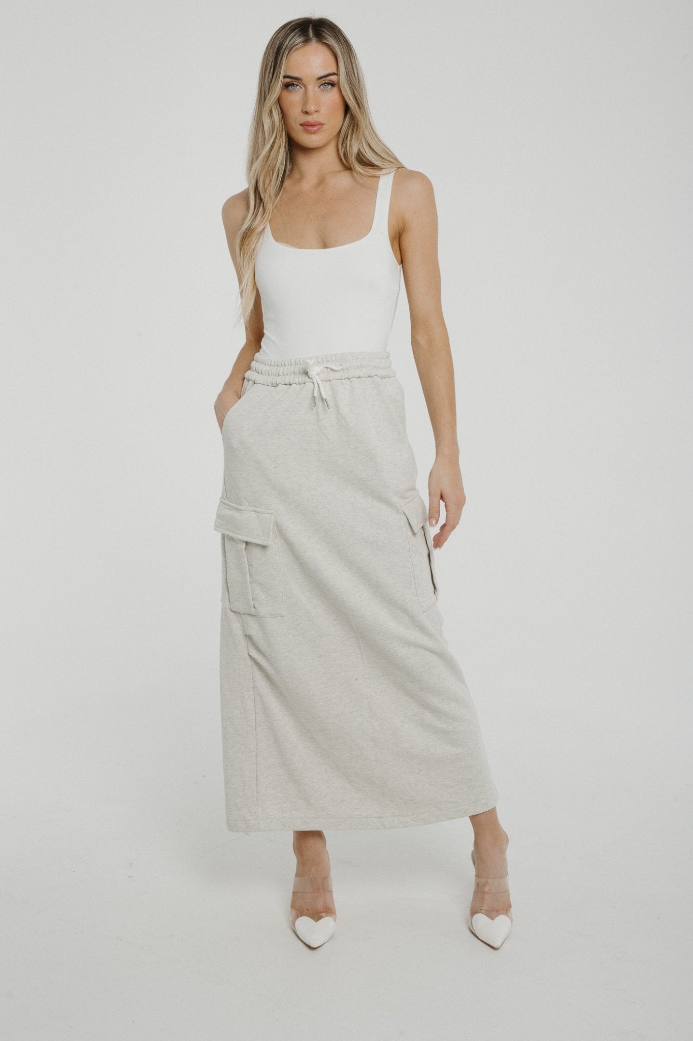 Summer Jersey Maxi Skirt In Grey - The Walk in Wardrobe