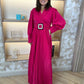 Taylor Belted Pleat Dress In Fuchsia - The Walk in Wardrobe